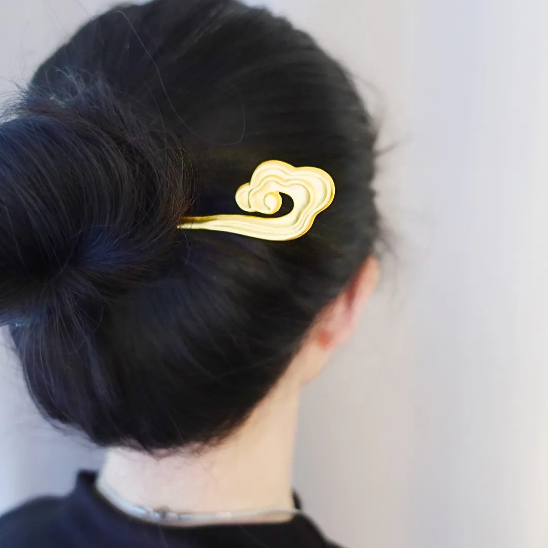 Auspicious Cloud Hair Stick Matte Gold
