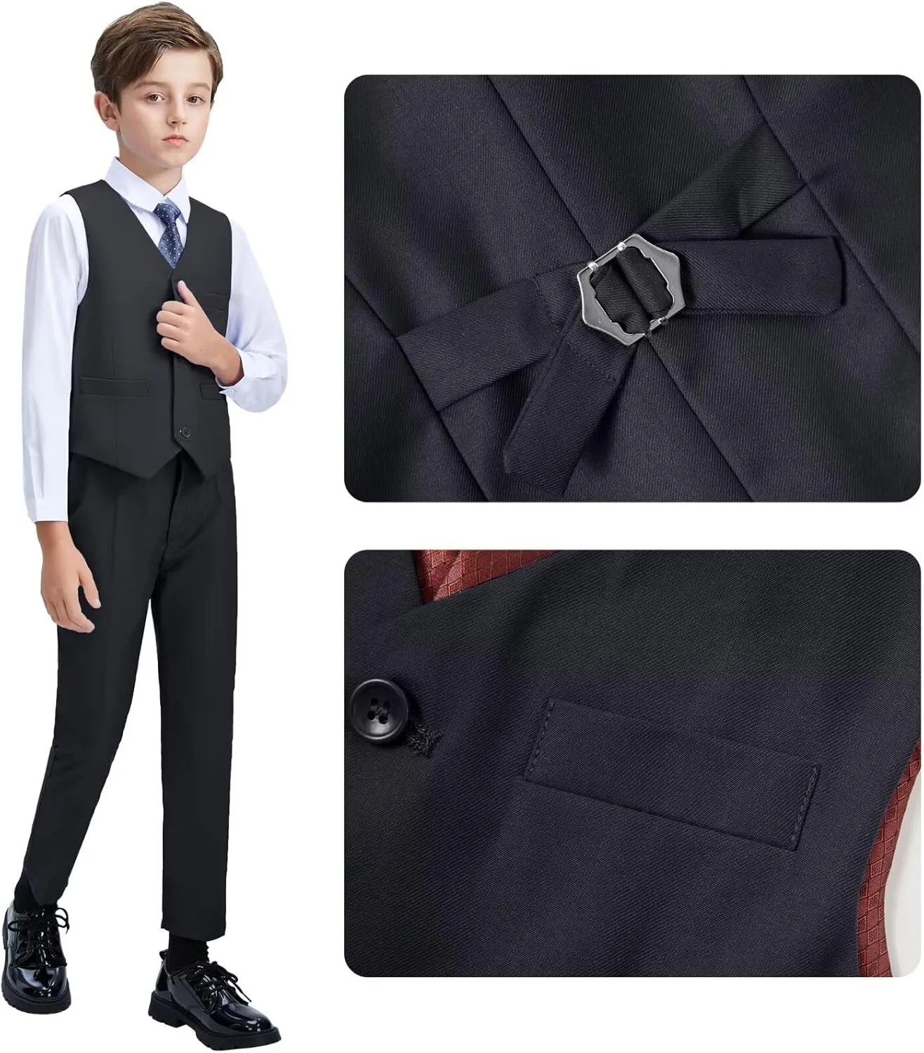 Boys Suit Kids Suits Tuxedo for Boys Toddler Vest Pants Set Ring Bearer Outfit Dress Clothes