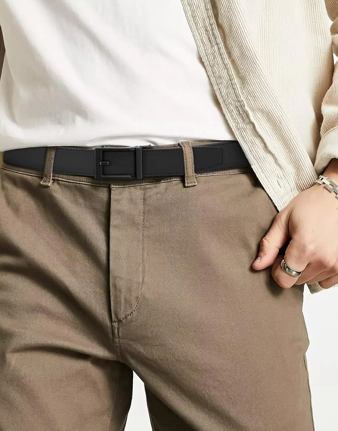 CHAOREN Leather Ratchet Belt Men - Mens Belts Casual Accessories for Every Occasion (35mm)