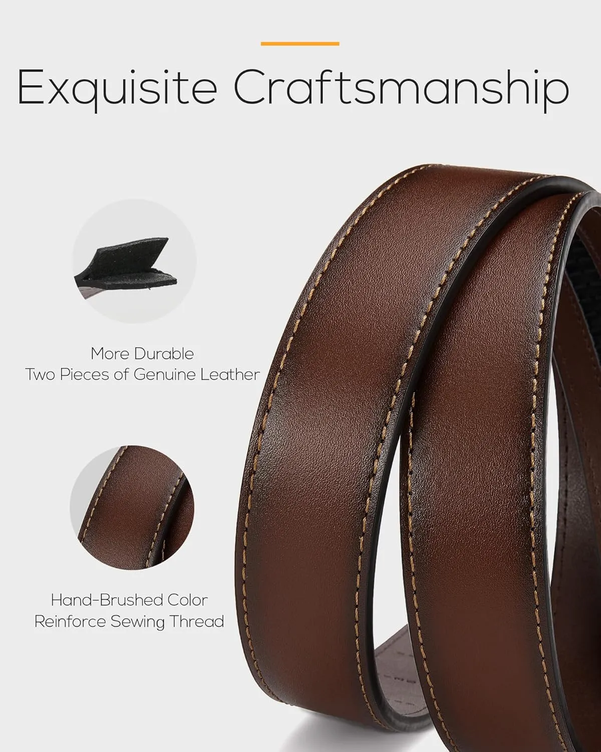 CHAOREN Leather Ratchet Belt Men - Mens Belts Casual Accessories for Every Occasion (35mm)