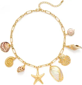 CLASSYZINT Shell Necklace Shell Conch Starfish Charm Necklace Boho Summer Necklaces Beach Jewelry for Women