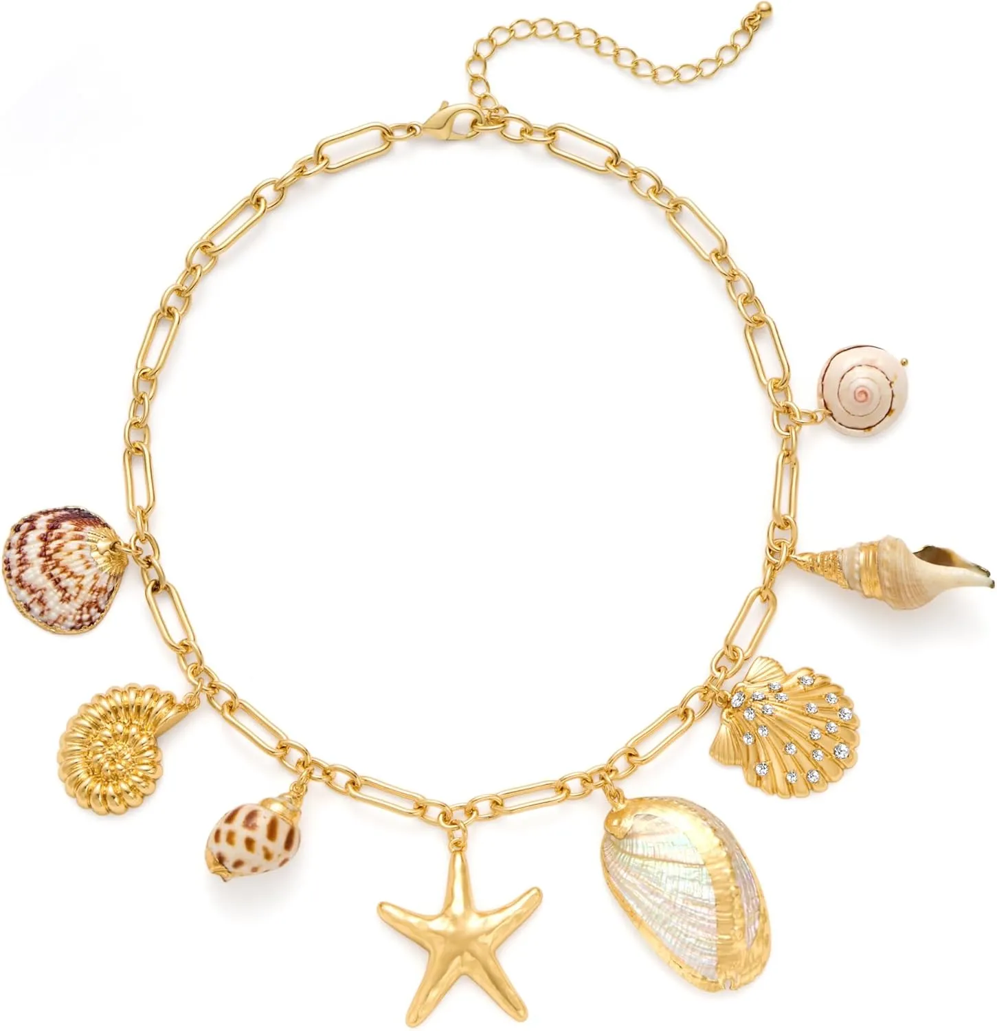 CLASSYZINT Shell Necklace Shell Conch Starfish Charm Necklace Boho Summer Necklaces Beach Jewelry for Women