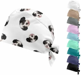 Custom Scrub Cap with Your Face Personalized Scrub Hat with Photos Text Stylish Working Hat for Women Men Adjustable