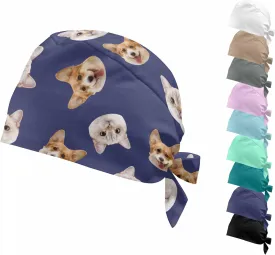 Custom Scrub Cap with Your Face Personalized Scrub Hat with Photos Text Stylish Working Hat for Women Men Adjustable