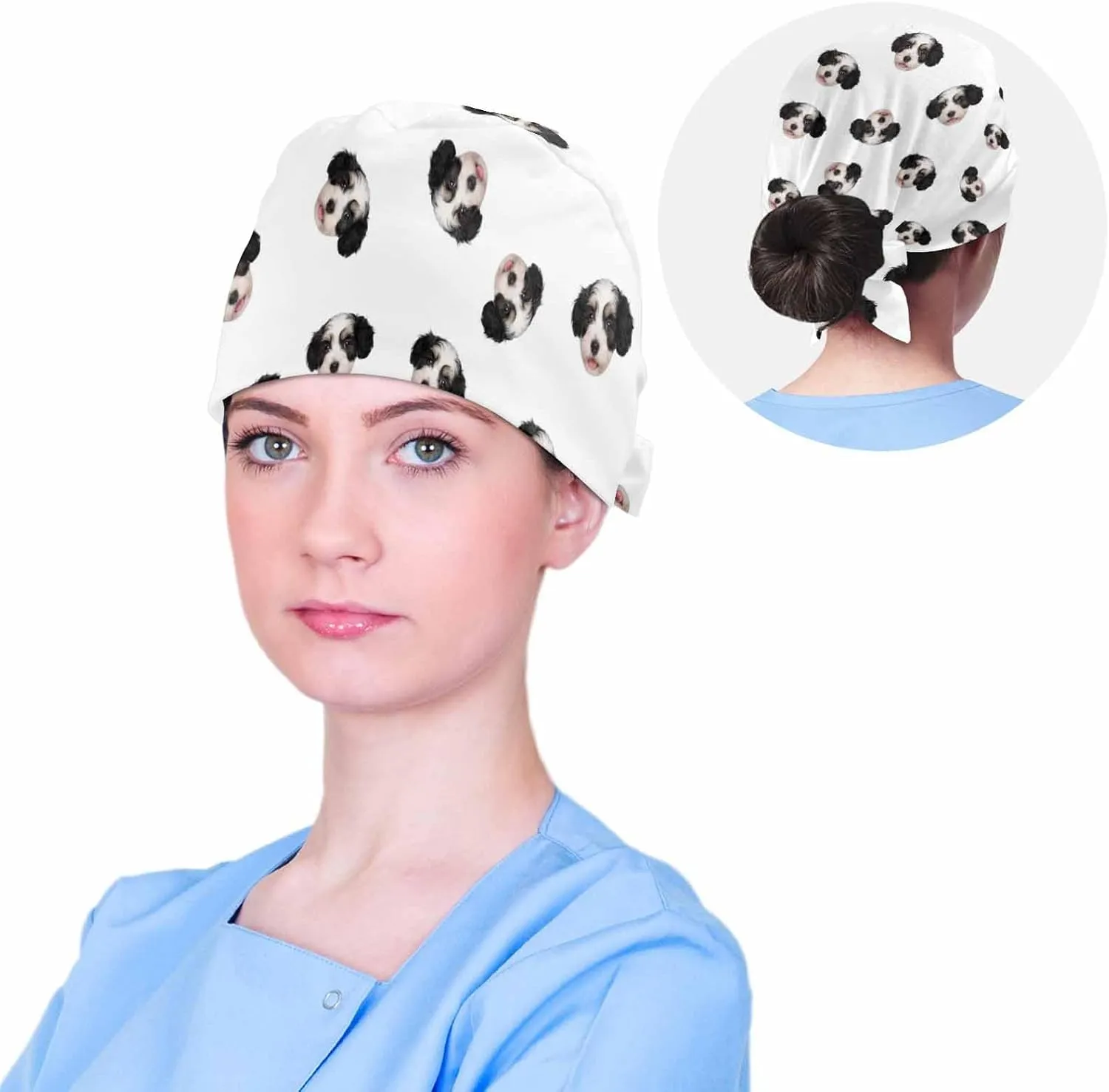 Custom Scrub Cap with Your Face Personalized Scrub Hat with Photos Text Stylish Working Hat for Women Men Adjustable