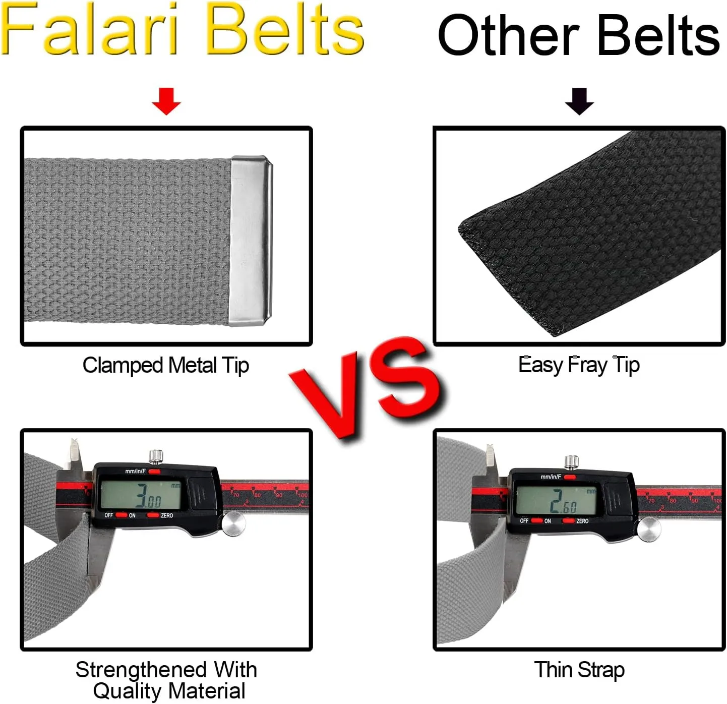 Falari Canvas Web Belt Metal Double D Ring Buckle for Men Women Casual Cloth Military Style Belt 1 1/2" Wide