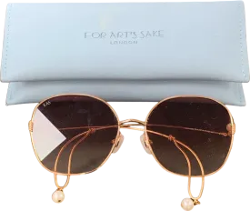 For Art's Sake Gold Pearl drop Sunglasses
