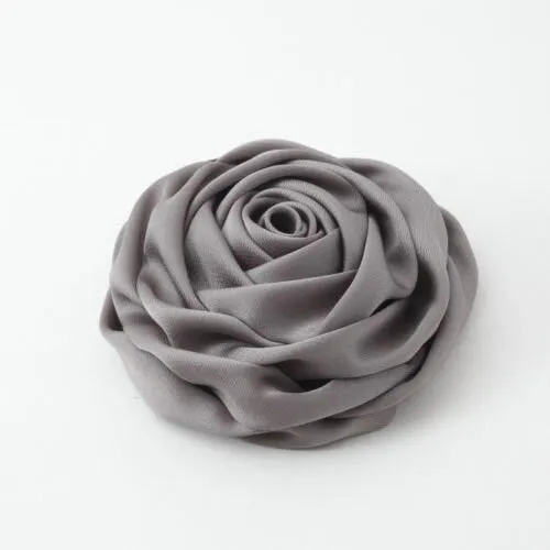 Handmade Satin Fabric Simple Rose Elastic Band Ponytail Holder Women hair accessories