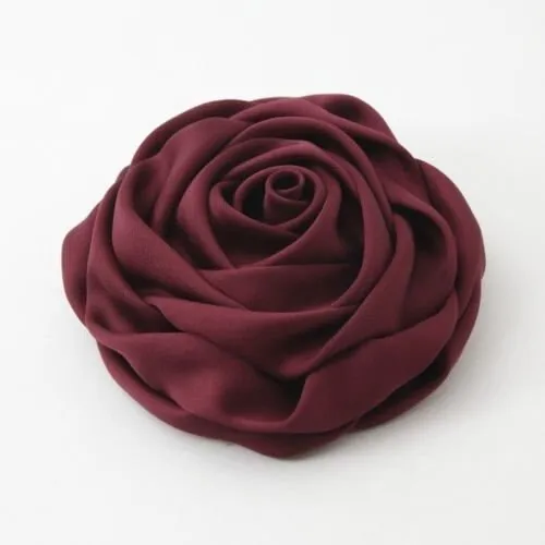 Handmade Satin Fabric Simple Rose Elastic Band Ponytail Holder Women hair accessories