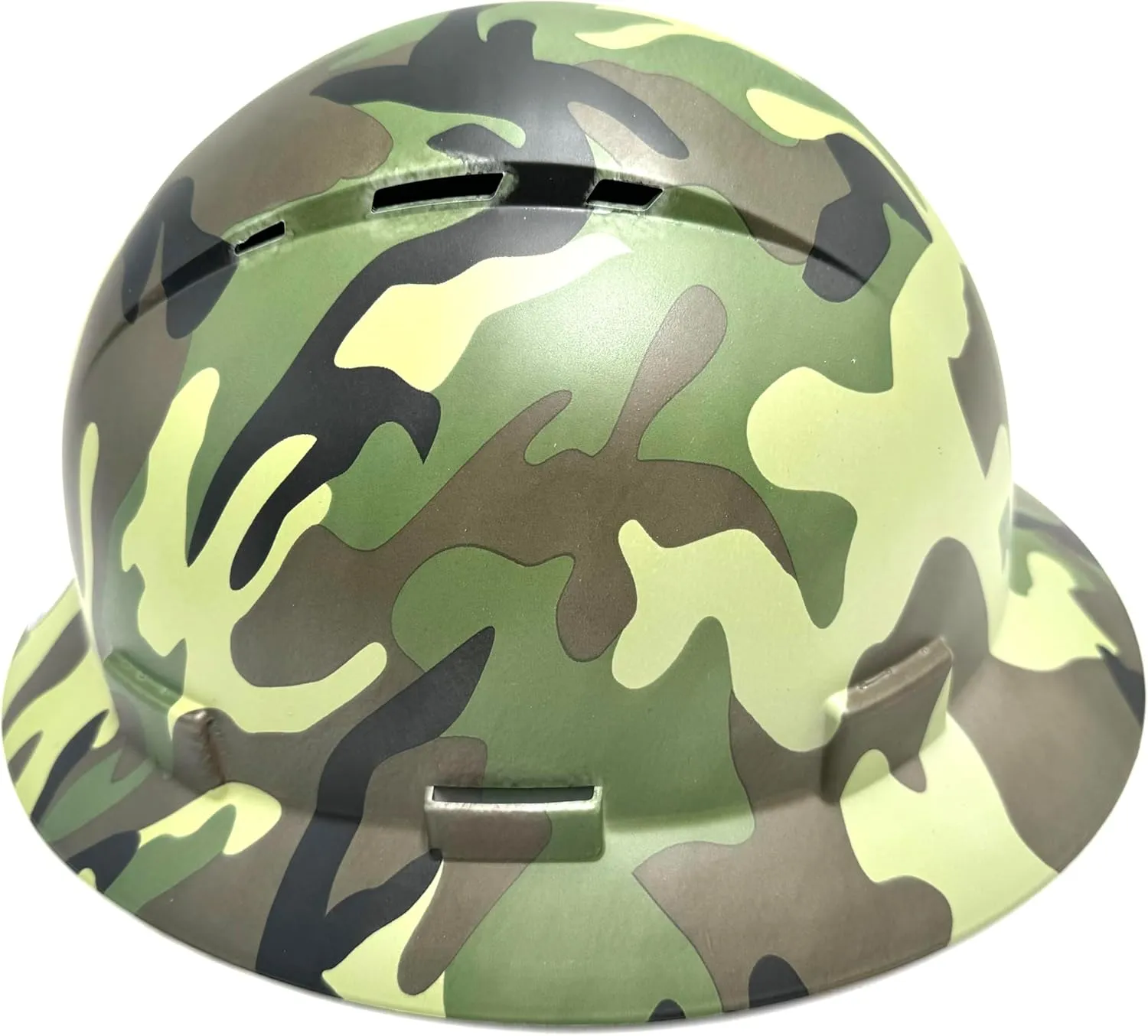 HDPE Full Brim Hard Hat, Construction Safety Helmet with Vented Holes, 6 Point Adjustable Ratchet Suspension, Meets ANSI/ISEA Z89.1, Water Transfer Printing