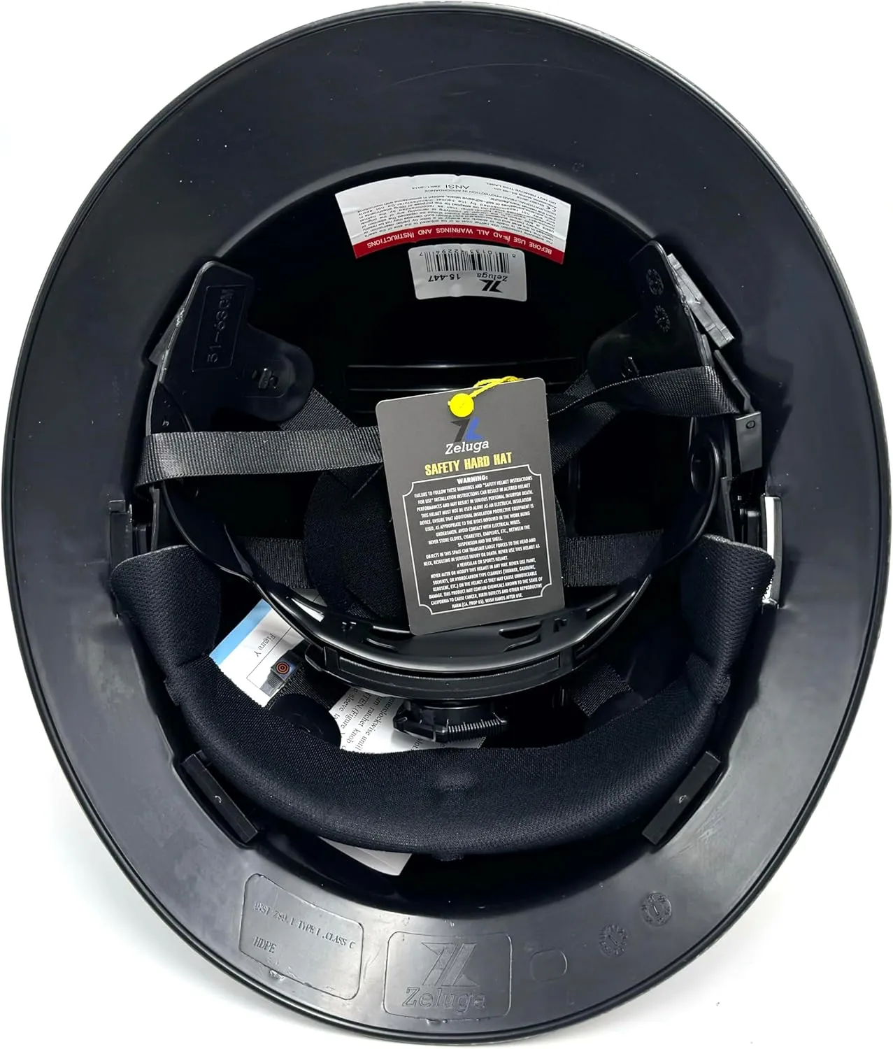 HDPE Full Brim Hard Hat, Construction Safety Helmet with Vented Holes, 6 Point Adjustable Ratchet Suspension, Meets ANSI/ISEA Z89.1, Water Transfer Printing