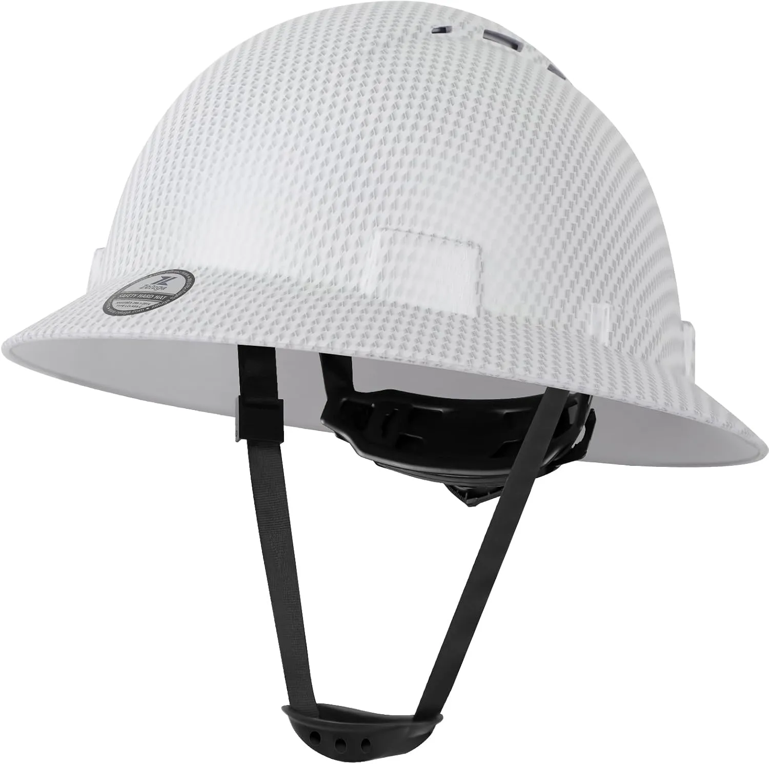 HDPE Full Brim Hard Hat, Construction Safety Helmet with Vented Holes, 6 Point Adjustable Ratchet Suspension, Meets ANSI/ISEA Z89.1, Water Transfer Printing