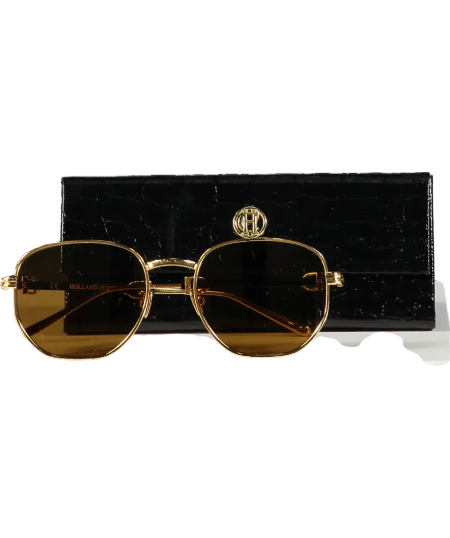 Holland Cooper Monaco Sunglasses Gold / Black In Case One Size