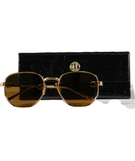 Holland Cooper Monaco Sunglasses Gold / Black In Case One Size