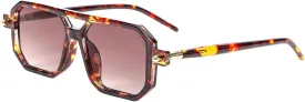 JOVAKIT Retro Aviator Sunglasses for Women Men Fashion Rectangle Sun Glasses Luxury Round Temples Designer UV400 Protection