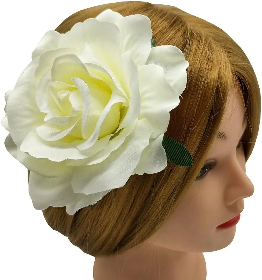 La Homein Sanrich 4pcs/Pack Fabric Rose Hair Flowers Clips Mexican Hair Flowers Hairpin Brooch Headpieces