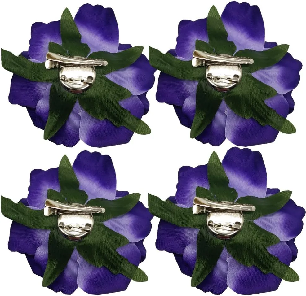 La Homein Sanrich 4pcs/Pack Fabric Rose Hair Flowers Clips Mexican Hair Flowers Hairpin Brooch Headpieces