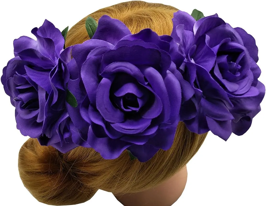La Homein Sanrich 4pcs/Pack Fabric Rose Hair Flowers Clips Mexican Hair Flowers Hairpin Brooch Headpieces