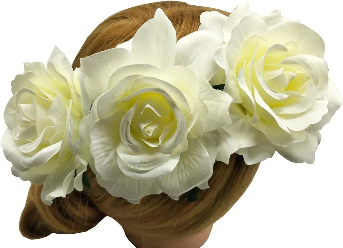 La Homein Sanrich 4pcs/Pack Fabric Rose Hair Flowers Clips Mexican Hair Flowers Hairpin Brooch Headpieces