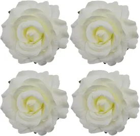 La Homein Sanrich 4pcs/Pack Fabric Rose Hair Flowers Clips Mexican Hair Flowers Hairpin Brooch Headpieces