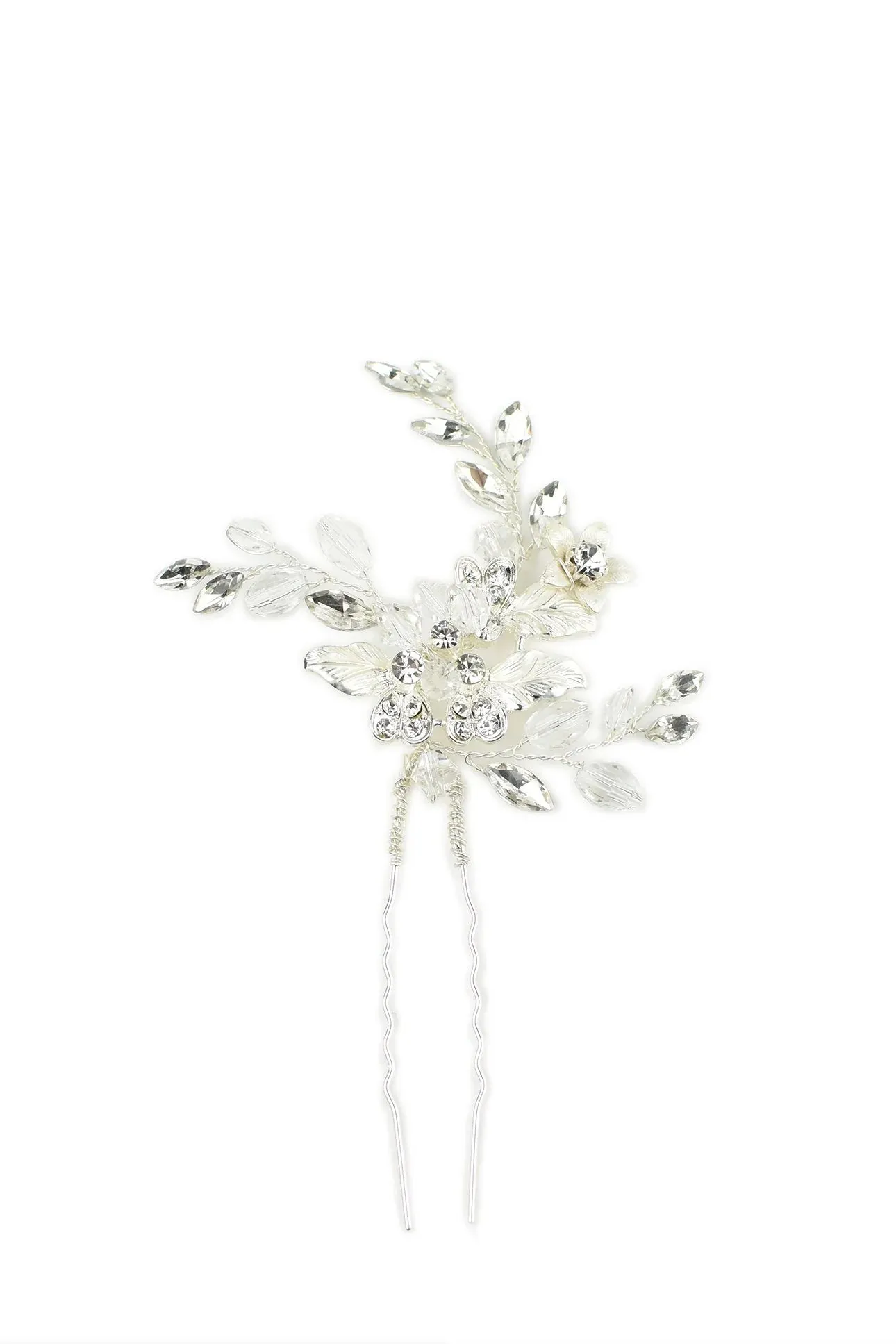 Leona - Swarovski Crystal Floral Bridal Hair Pin