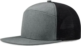 Men Flat Brim Adjustable Snapback Trucker Hat 6 Panel Camper Style Hat Blank Mesh Back Baseball Cap