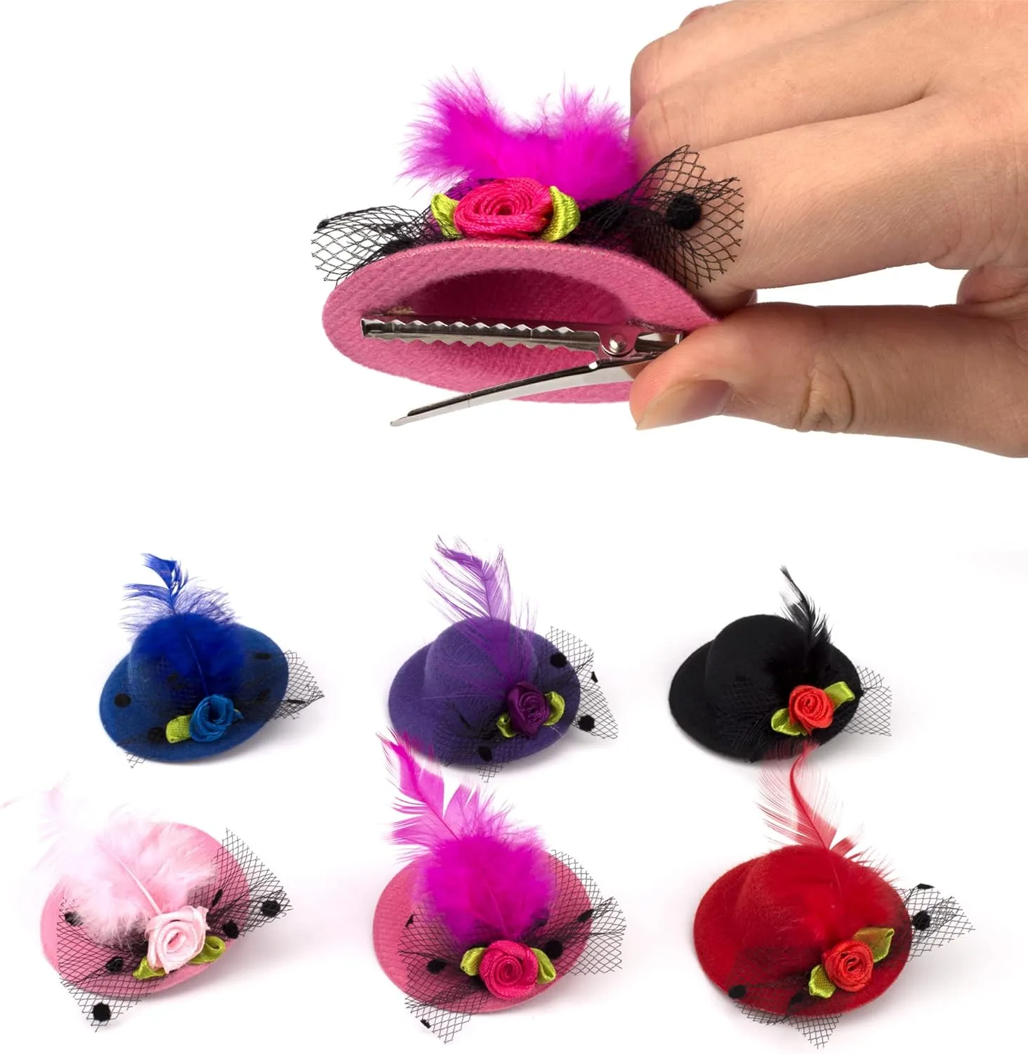 Mini Top Hat Hair Clips Tea Party Clip Fascinator Tiny Small Hats Decorations Hair Accessories