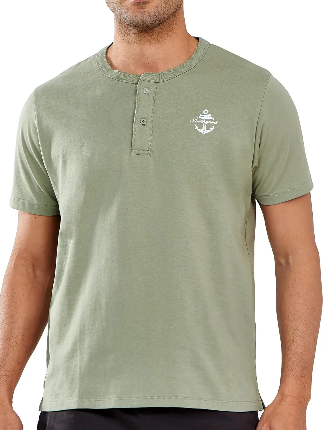 NORTHYARD Men's Henley Shirts Casual Short Sleeve Heavy Cotton T-Shirts Solid Basic Summer Tee Tops