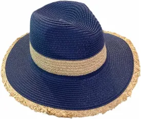 Panama Hat Sun Hats for Women Men, Wide Brim Straw Hat Summer Fedora Beach Cap UPF 50 
