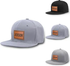 Personalized Kid Baseball Hat Cap: Custom Name Leather Sun Hats - Adjustable Snapback Trucker Caps for Child Boys Girls