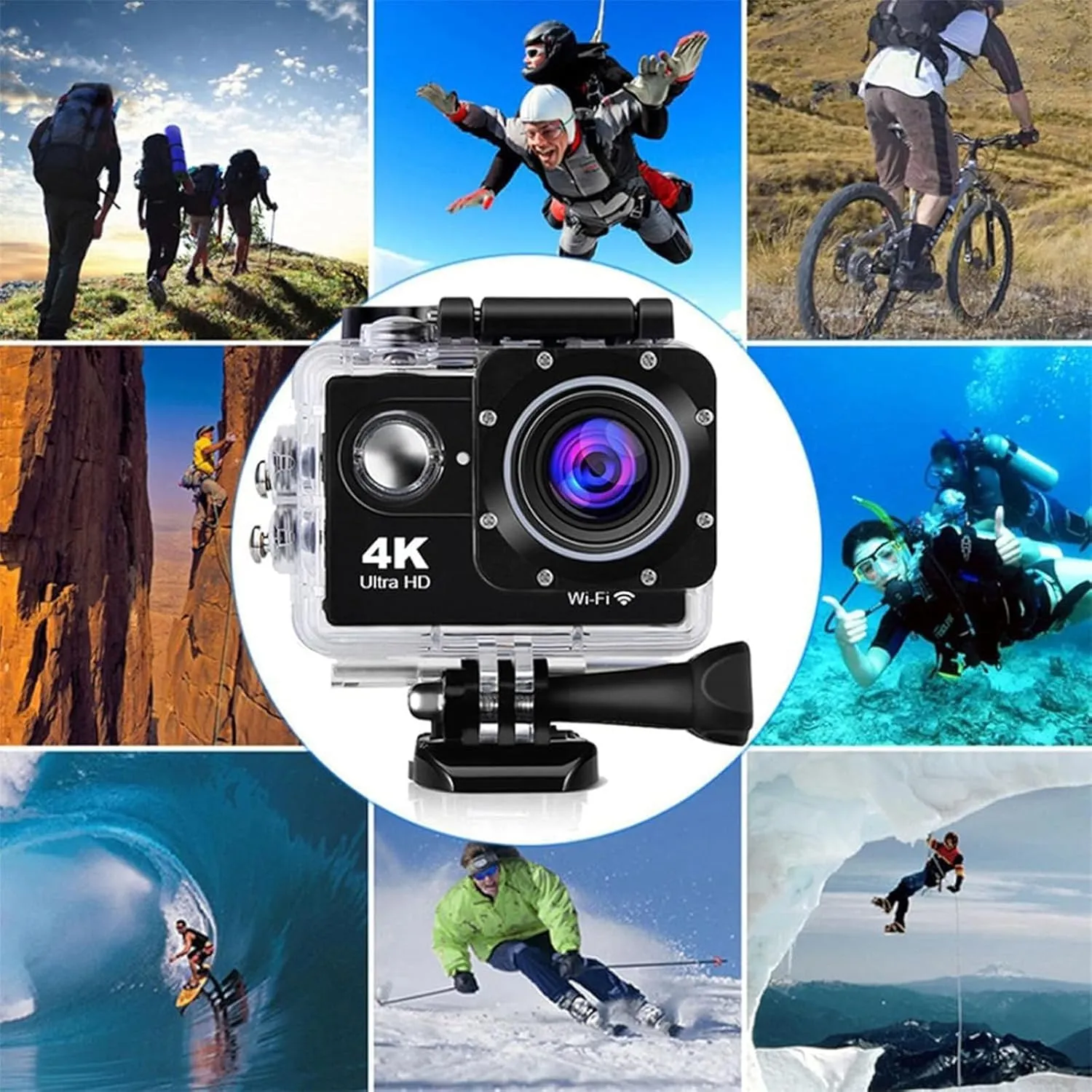 Roamix Vision  4k, Roamix Vision Camera, Roamixs Vision  4k Camera, HD Waterproof Outdoor Underwater Cameras, 4K WiFi Diving Sports Cameras,Record Every Moment of Life (Blue,64G)