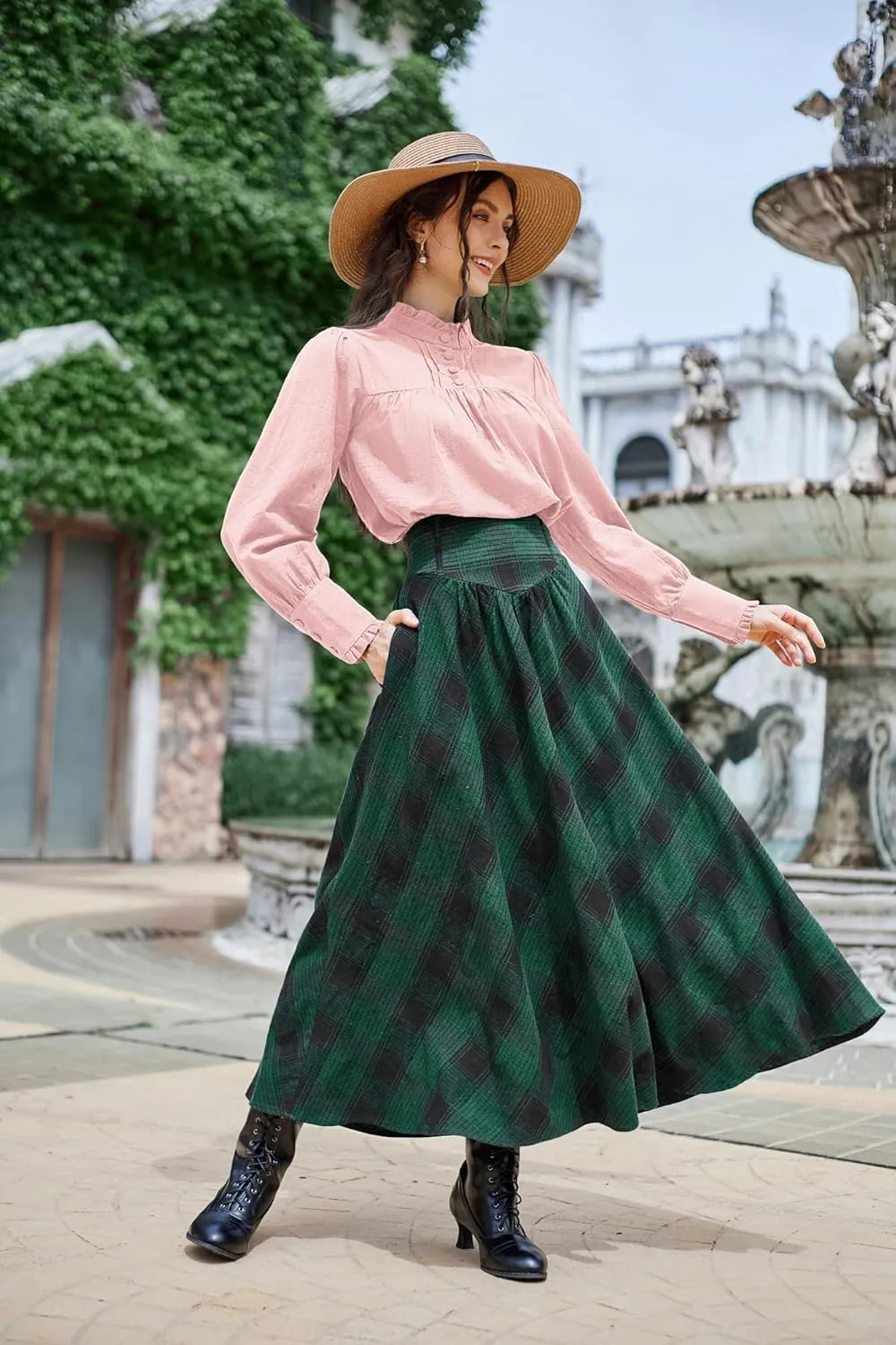Scarlet Darkness Victorian Blouse for Women Cotton Long Sleeve Renaissance Shirt