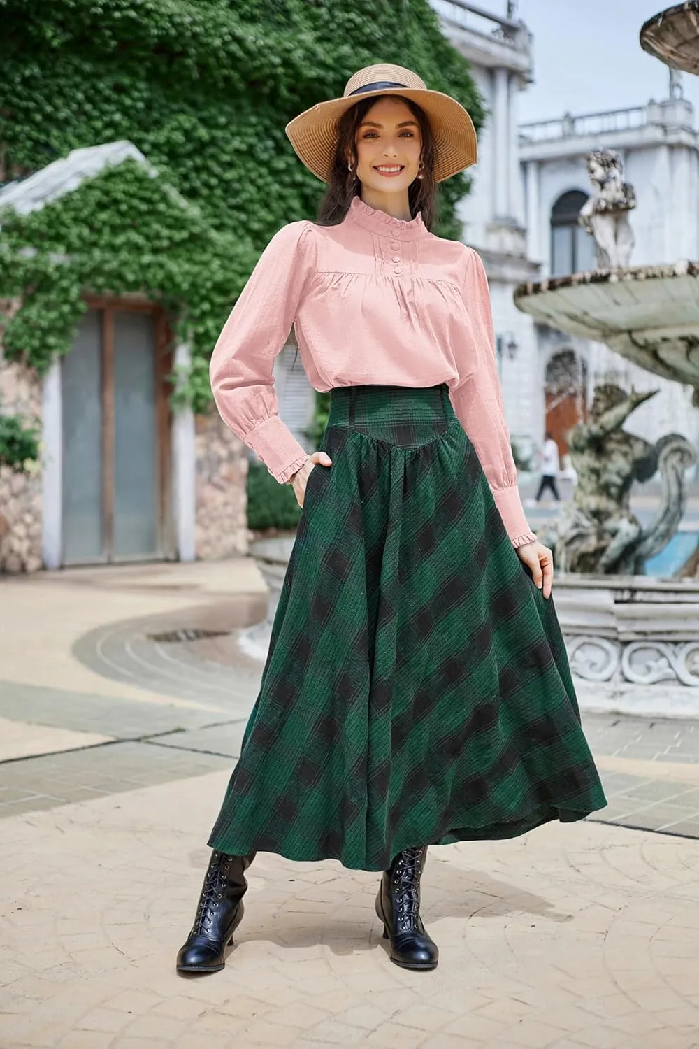 Scarlet Darkness Victorian Blouse for Women Cotton Long Sleeve Renaissance Shirt