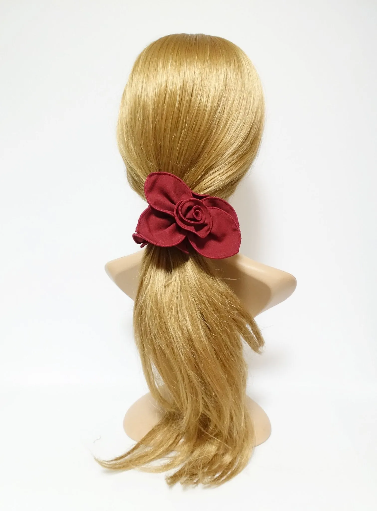 side flower bow decorated ruffle scrunchies women hair accessories