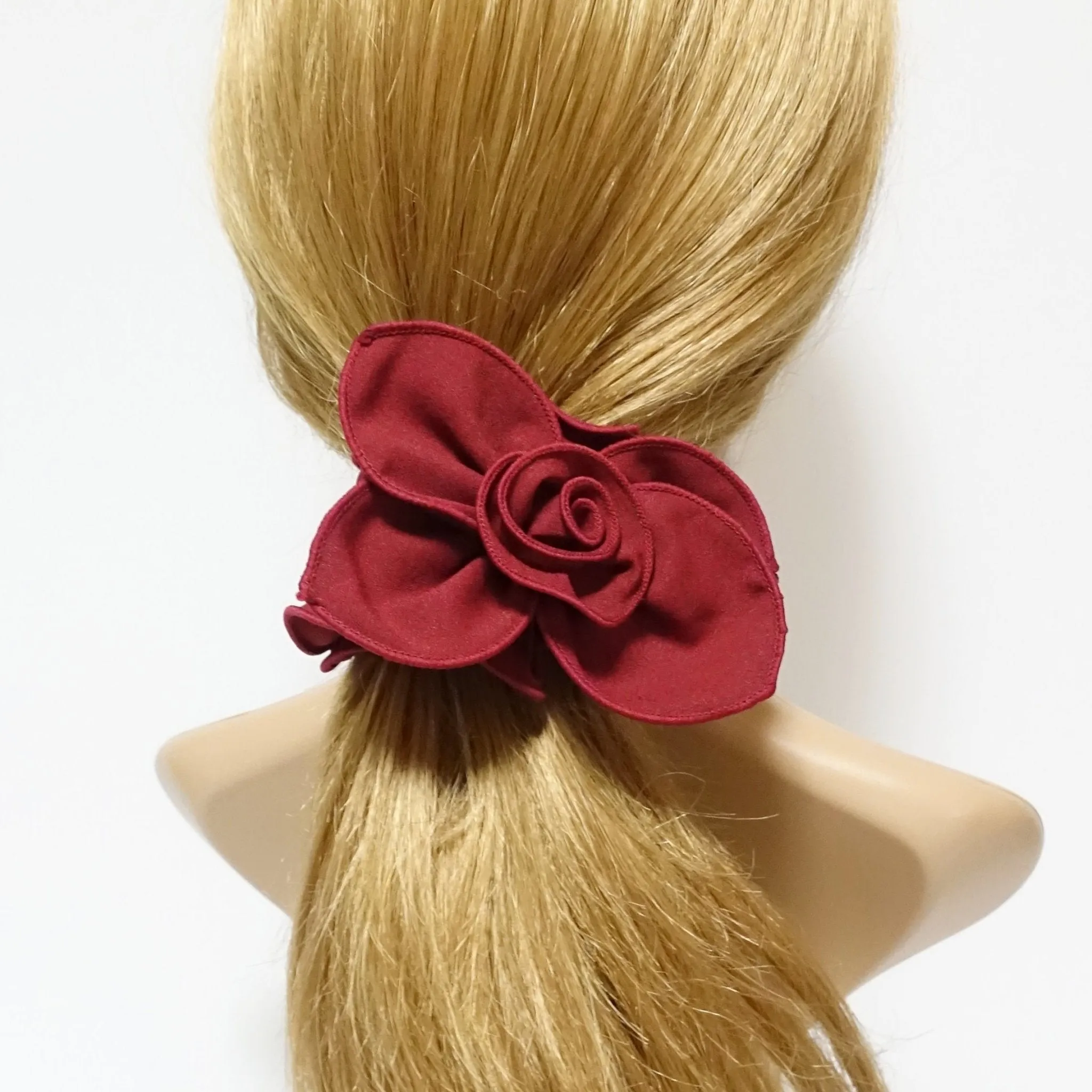 side flower bow decorated ruffle scrunchies women hair accessories