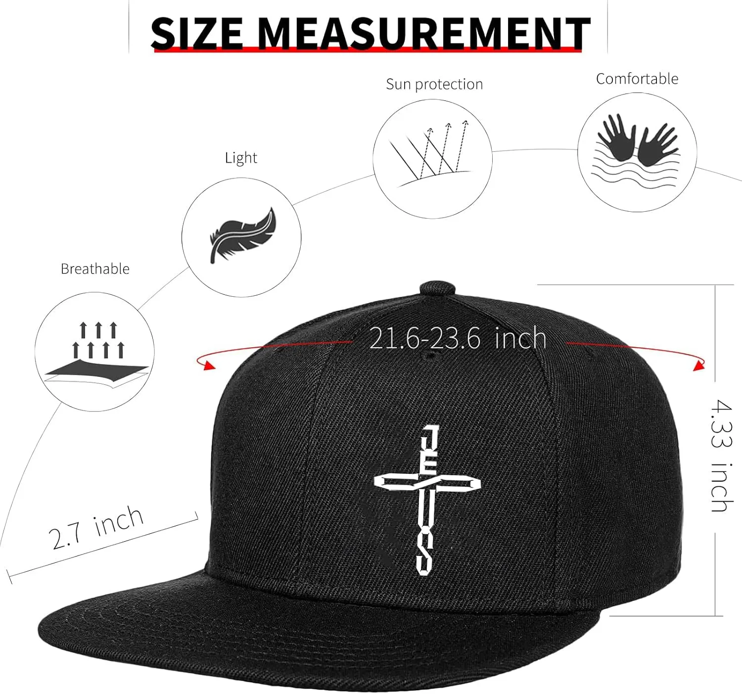 Snapback Flat Bill Fitted Hats for Men - Skateboard Accessories