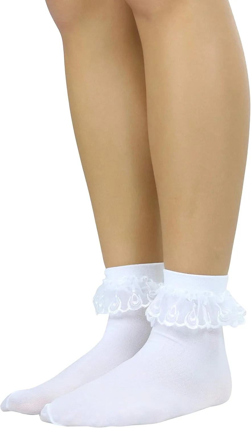ToBeInStyle Women's Lace Ruffle Anklet Socks