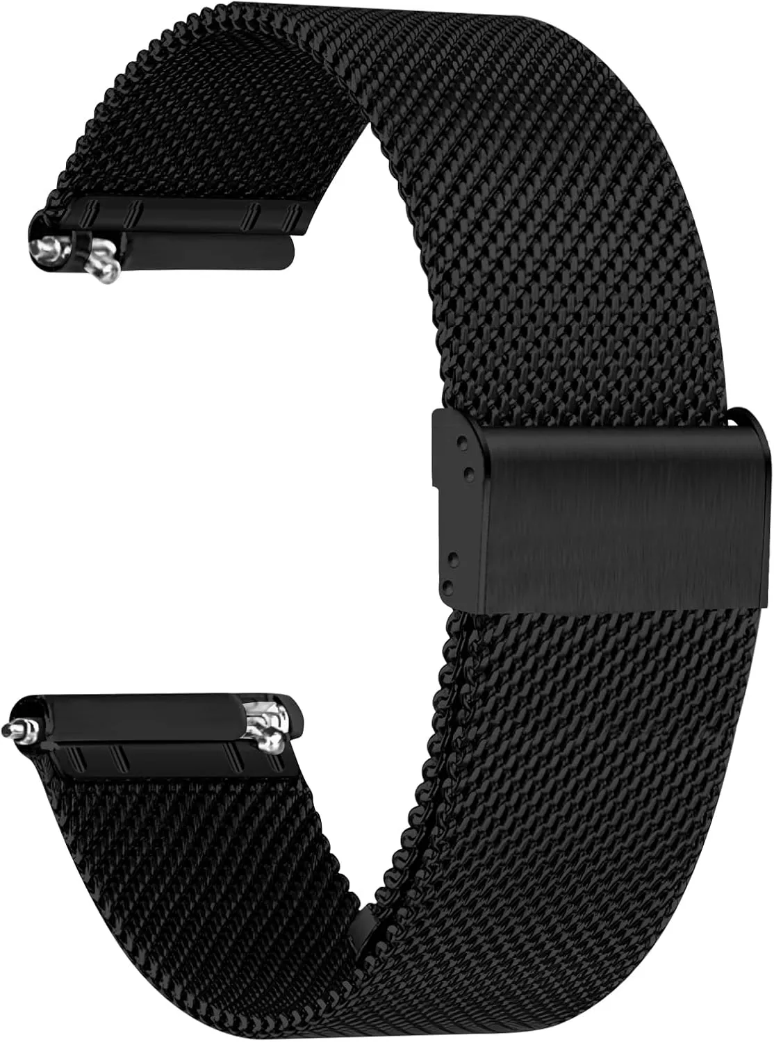 TStrap Mesh Watch Band Metal - Black Quick Release Watch Bands for Men Women - Stainless Steel Smart Watches Strap Bracelet Replacement - 10mm 12mm 14mm 16mm 18mm 20mm 22mm