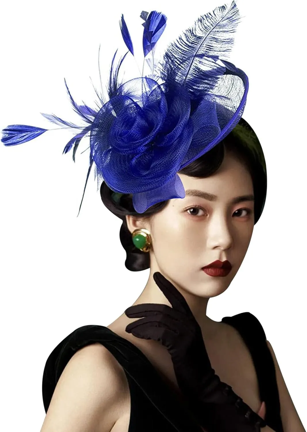 Z&X Sinamay Fascinator Pillbox Hats for Women Feather Flower Church Derby Headband Clip Wedding Tea Party Hat